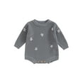 thumbnail image 1 of Liacowi Baby Boys Girls Sweatshirts Rompers Flower Print Crew Neck Long Sleeve Knit s Infant Fall Jumpsuits Newborn Casual One Piece Bodysuits 0-24M, 1 of 7