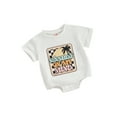 thumbnail image 1 of Liacowi Baby Girl Boys Western Romper 6M 12M 18M 24M Short Sleeve Letter Tree Print Jumpsuit for Infant Boys Girl Summer One Piece Clothes, 1 of 8