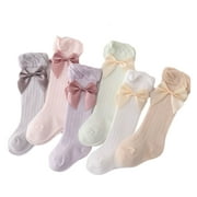 Liacowi Baby Infant Stockings Bowknot Cotton Socks Breathable Long Tube Socks Suit for 0-3 Years Girls