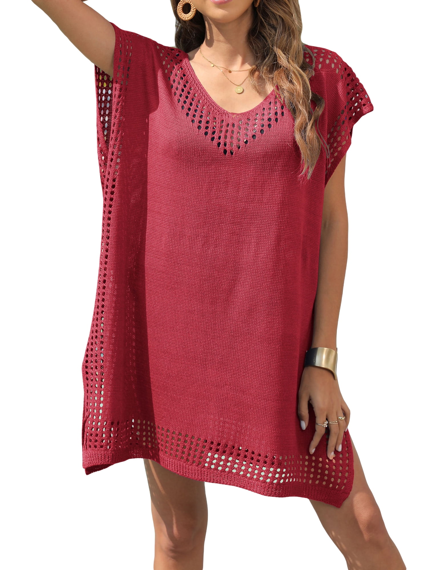 Liacowi Bathing Suit Cover Ups for Women Knitted Crochet Hollow Out