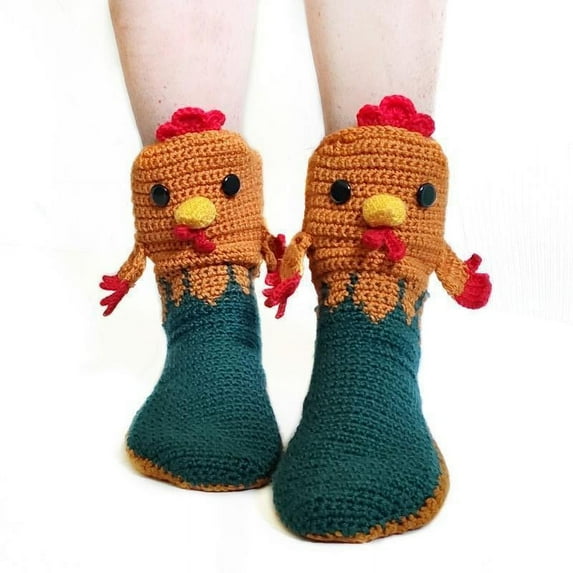 Liacowi Funny Animal Socks for Women Novelty Crocodile Floor Socks Christmas Creative 3D Knit Sock