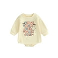 thumbnail image 1 of Liacowi Infant Baby Boys Girls Halloween Romper Letter Print Long Sleeve Round Neck Onesie 3 6 12 18 24 Months Newborn Spring Autumn Bodysuits, 1 of 9