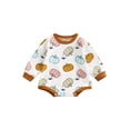 thumbnail image 1 of Liacowi Infant Baby Boys Girls Halloween Romper Pumpkin Print Long Sleeve Round Neck Onesie 3 6 12 18 Months Newborn Spring Autumn Halloween Bodysuits, 1 of 8