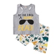 thumbnail image 1 of Liacowi Kids Baby Boys Summer Clothes Set Letter Vest Top Dinosaur Shorts Beachwear, 1 of 10