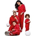 thumbnail image 1 of Liacowi Liacowi Family Matching Christmas Pajamas Set, String Lights Pattern One-Piece Zip-Front Romper with Hood for Family, 1 of 6
