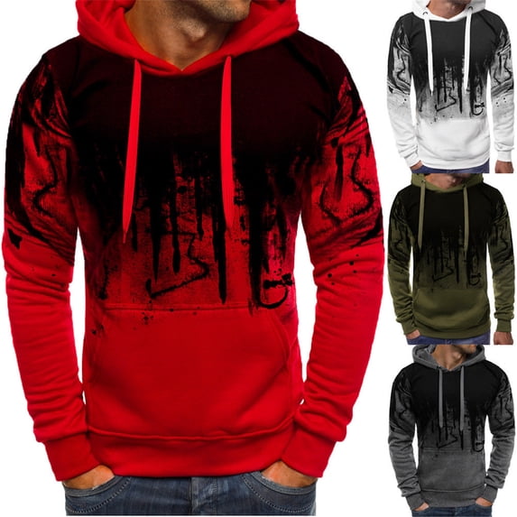 Liacowi Liacowi Men Winter Warm Zip Up Jacket Outwear Hoodie Hoody Coat Hooded Top Sweatshirt