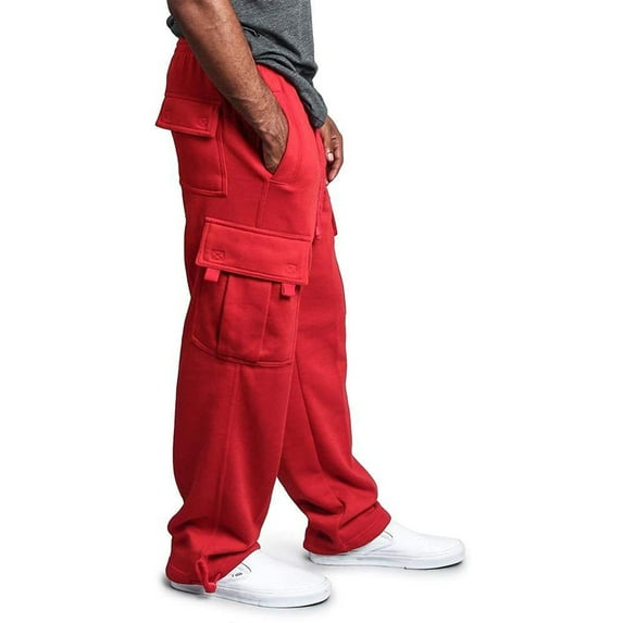 Liacowi Liacowi Men´s Urban Straight Leg Jogger Heavy Weight Fleece Cargo Pocket Sweat Pants