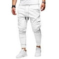 thumbnail image 1 of Liacowi Men Casual Jogger Pants Solid Color Drawstring Workout Cargo Trousers Sweatpants with Pockets for Streetwear Travel, 1 of 4