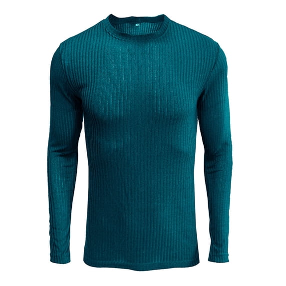 Liacowi Men Long Sleeve Knit T-Shirts Spring Fall Fashion Slim Fit Shirts Solid Color Crew Neck Casual Tops