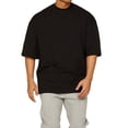 thumbnail image 1 of Liacowi Men T-shirt, Middle Sleeve Solid Color Loose Fit Gym Fitness Bodybuilding Cotton Tops Sports Workout Tee, 1 of 3