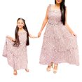 thumbnail image 1 of Liacowi Mommy and Me Matching Maxi Dresses Summer Bohemia Dress Chiffon Sleeveless Floral Print Family Matching Outfits Set, 1 of 4