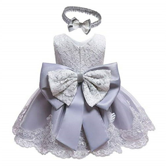 Liacowi Newborn Baby Girl Dress Party Dress + Headband Outfits, 2-Piece Set (0-24 Months)