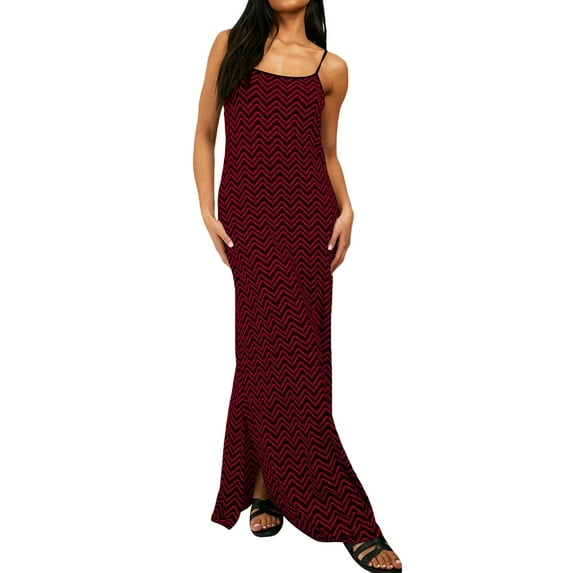 Liacowi Plus Size Women Long Dress Geometric Patterns Sleeveless Bodycon Dress Maxi Dress
