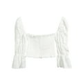 thumbnail image 1 of Liacowi Strapless Shoulderless Blouse Vest With Ruffled Cropped Top Halter Shirt, 1 of 5