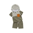 thumbnail image 1 of Liacowi Toddler Baby Boy Summer Clothes Checkerboard Plaid Short Sleeve Hoodie T-Shirt Elastic Waist Shorts Set 2Pcs Beach Checkered Outfit, 1 of 9