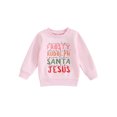 thumbnail image 1 of Liacowi Toddler Girl Christmas Sweatshirts 6M 12M 18T 24T 3T 4T Baby Christmas Clothes Letter Santa Print Crew Neck Long Sleeve Pullovers Infant Fall Tops, 1 of 9