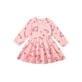thumbnail image 1 of Liacowi Toddler Girls Sweet Princess Dress Long Sleeve Candy Cane Print Dress for Christm Party, 1 of 8