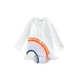 thumbnail image 1 of Liacowi Toddler Kid Baby Girls One Piece Swimsuit Long Sleeve Zipper Swimwear Ruffle Rashguard Bathing Suits Beachwear, 1 of 9