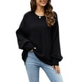 thumbnail image 1 of Liacowi Women Casual Knitted Sweaters Long Sleeve Crew Neck Solid Color Pullover Loose Fit Knit Tops Tops Autumn Winter Casual Knitwear, 1 of 5