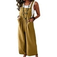 thumbnail image 1 of Liacowi Women Casual Loose Sleeveless Baggy Jumpsuits Linen Long Pants Overalls Rompers, 1 of 4