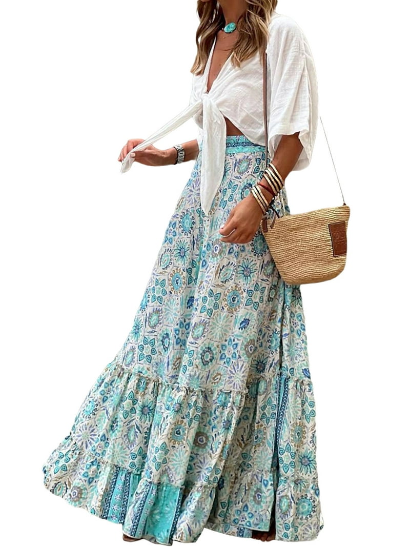 Hippie Clothes For Women Skirts BOHO Hippy Women Summer Floral