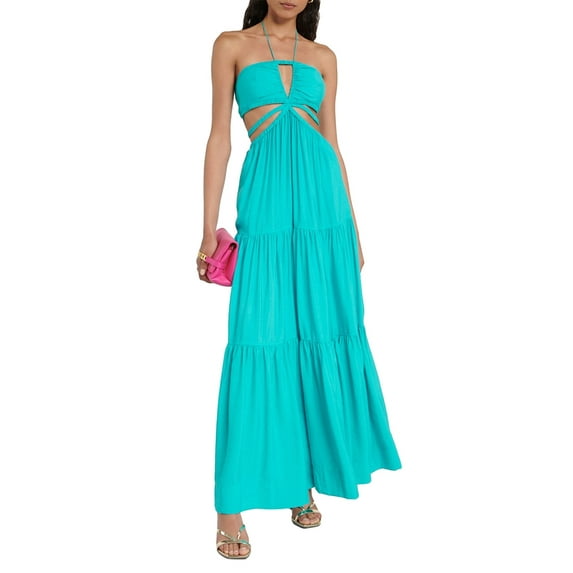 Liacowi Women Halter Neck Formal Dress Cutout Backless Long Evening Gown for Cocktail Wedding Party Dress