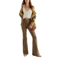 thumbnail image 1 of Liacowi Women High Waist Flare Jeans Fashion Solid Color Stretch Denim Pants Spring Fall Denim Bell Bottoms Slim Washed Denim Pants Streetwear, 1 of 6