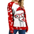 thumbnail image 1 of Liacowi Women Juniors Christmas Sweatshirt Contrast Color Cartoon Print Long Sleeve Pullover Tops Casual Streetwear for Teen, 1 of 2