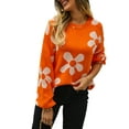 thumbnail image 1 of Liacowi Women Juniors Knitted Sweater Long Sleeve Butterfly Pullover Jumpers Tops Fall Loose Knitwear for Teen, 1 of 9