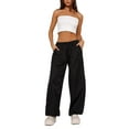 thumbnail image 1 of Liacowi Women Juniors Loose Cargo Sweatpants Workout Joggers Pants Baggy Trousers Bottom Sweatpants Streetwear, 1 of 3