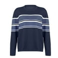 thumbnail image 1 of Liacowi Women Juniors Loose Sweatshirt Contrast Color Striped Long Sleeve Pullover Tops Casual T Shirts Streetwear for Teen, 1 of 7