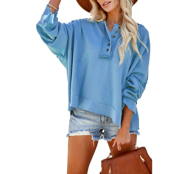 Liacowi Women Juniors Oversized Hooded Sweatshirt Solid Color Long Sleeve Pullover Tops Casual Streetwear for Teen