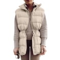 thumbnail image 1 of Liacowi Women Juniors Quilted Puffer Vest Coat Winter Lightweight Sleeveless Warm Outerwear Stand Collar Padded Jacket with Pockets, 1 of 3