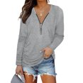 thumbnail image 1 of Liacowi Women Long Sleeve T-shirt Plus Size V-neck Pullover Casual Tops Loose Fit Tee S-3XL, 1 of 3