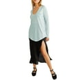 thumbnail image 1 of Liacowi Women Long Sleeve T-shirt Solid Color  V-neck Pullover Casual Tops Loose Fit Basic Tee, 1 of 5