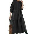 thumbnail image 1 of Liacowi Women Long Sweatshirts Dress Solid Color Long Sleeve Big Swing Hoodies Dress Fhion Fall Winter Cual Loose Dress, 1 of 7