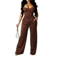 thumbnail image 1 of Liacowi Women Sexy 2 Piece Outfits Jumpsuit Summer Sleeveless Cami Crop Top Wide Leg Long Pants Set, 1 of 6