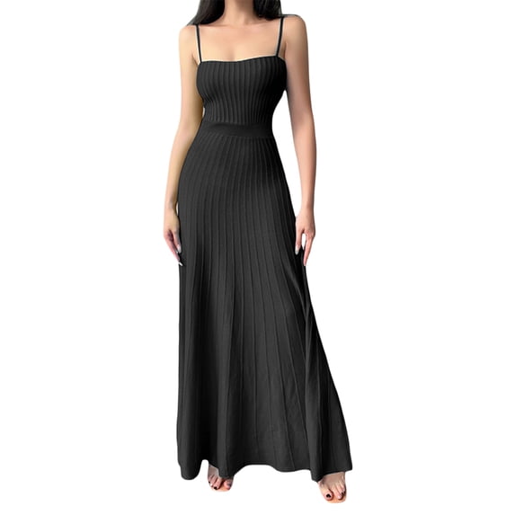 Liacowi Women Sexy Backless Bodycon Maxi Dress Spaghetti Strap Low Cut Cami Long Dress Summer Dress