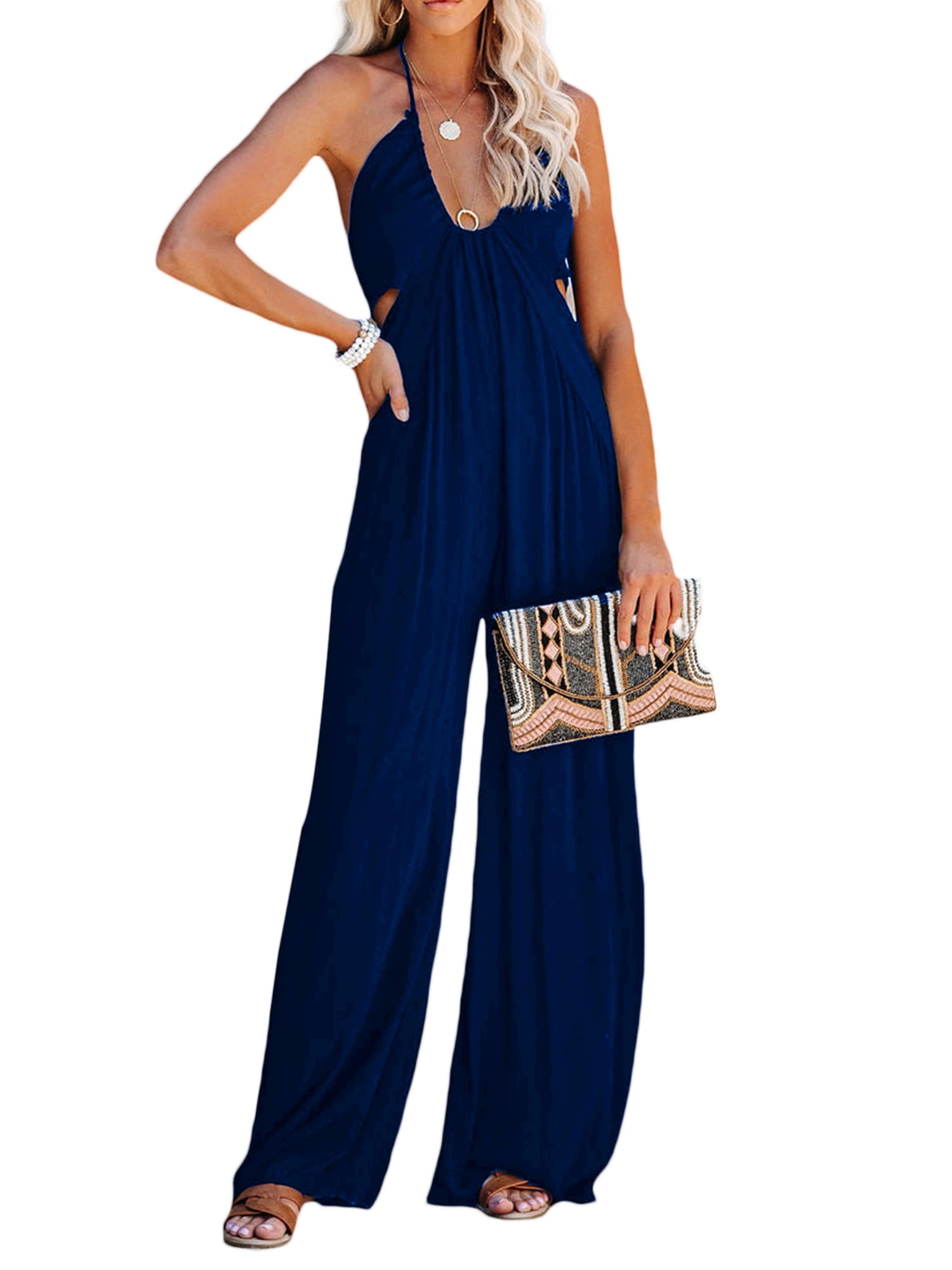 Lia Halter Neck Wide Leg Jumpsuit Lia Halter Neck Wide Leg Jumpsuit