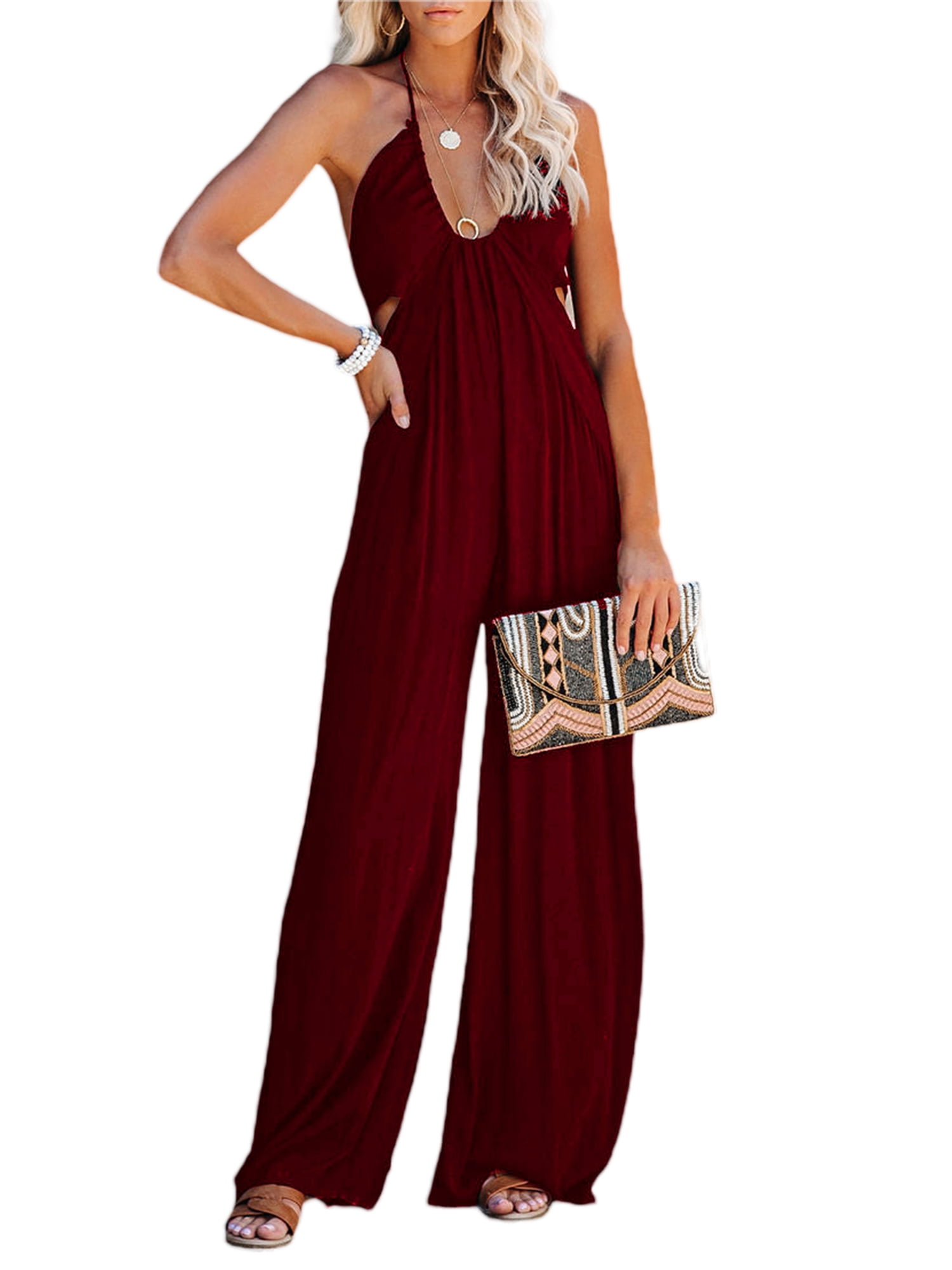 Lia Halter Neck Wide Leg Jumpsuit Lia Halter Neck Wide Leg Jumpsuit