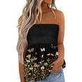 thumbnail image 1 of Liacowi Women Sexy Strapless Tube Tops Sleeveless Floral Print Pleated Tube Top Shirt Summer Smocked Tube Top Tanks, 1 of 5