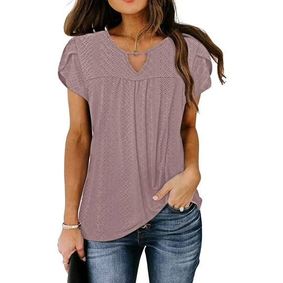 Liacowi Women Short Sleeve Tunic Tops Crew Neck T-Shirts Casual Shirts Summer Loose Fit Tops