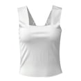 thumbnail image 1 of Liacowi Women Summer Basic Crop Tops Sleeveless Stretch Tank Top Square Neck Slim Casual Tee Shirt, 1 of 5