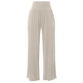 thumbnail image 1 of Liacowi Women Summer Casual Palazzo Pants Elastic High Waisted Wide Leg Long Lounge Trousers Solid Color Loose Flowy Beach Yoga Pants, 1 of 3