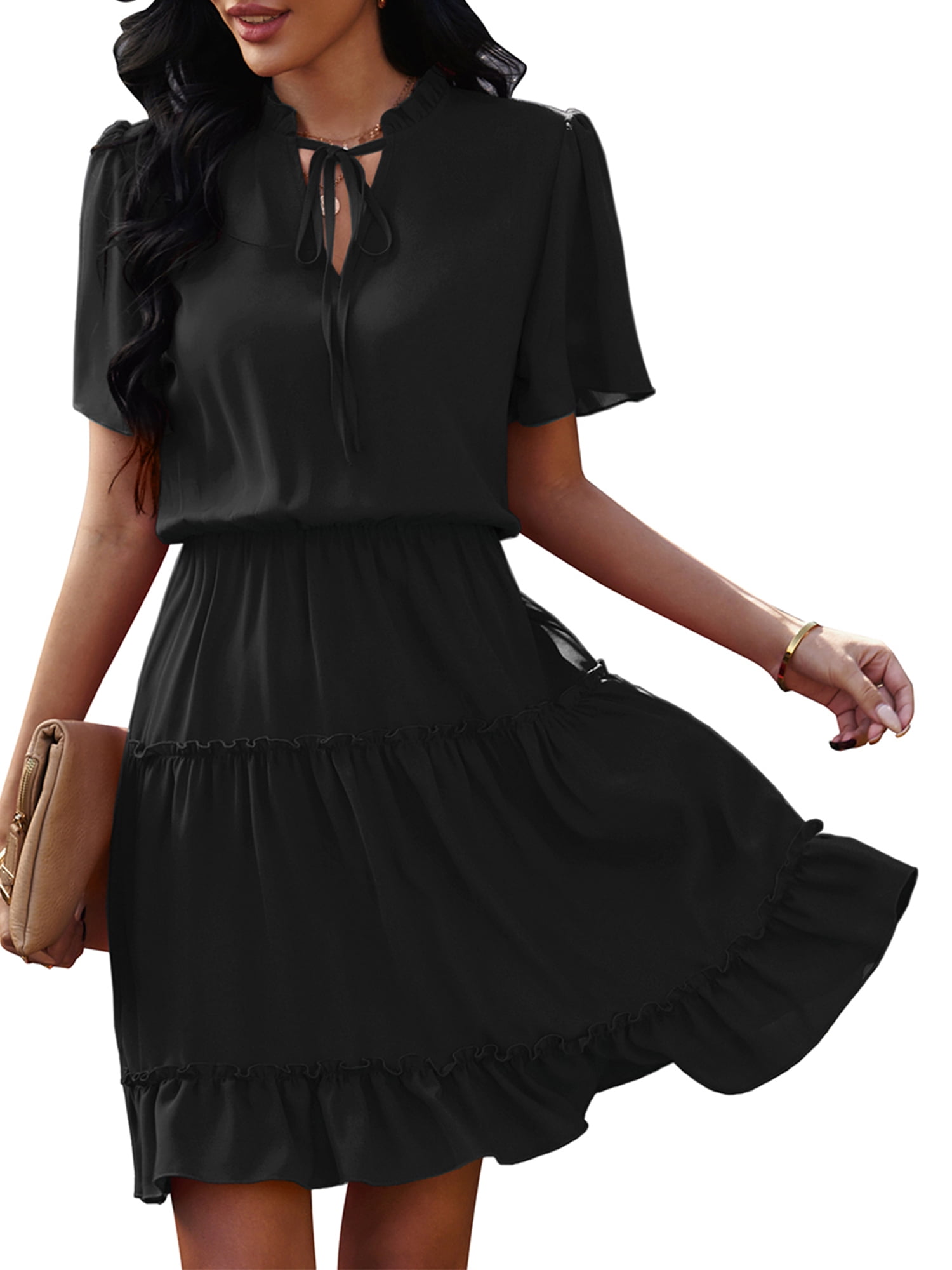 black frilly mini dress It Girl Black Bandeau Bodycon Mini Dress With Ruffles – Club L London