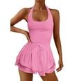 thumbnail image 1 of Liacowi Women Tennis Playsuits Shorts Solid Color Sleeveless Backless Workout Rompers Summer Yoga Jumpsuits Gym Clothes, 1 of 3