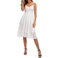 thumbnail image 1 of Liacowi Women Vintage Floral Lace Cocktail Dress Adjustable Spaghetti Strap Backless Wedding A-Line Dresses, 1 of 7