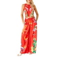 thumbnail image 1 of Liacowi Women Vintage Pants Set Graphic Print Sleeveless Tank Tops and Loose Fit Pants Outfits Summer 2 Piece Loungewear, 1 of 9