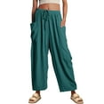 thumbnail image 1 of Liacowi Women Wide Leg Pants Loose Casual High Waist Harem Trousers for Work Office Streetwear Beachwear, 1 of 7