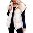 thumbnail image 1 of Liacowi Women Winter Down Jackets Vest Solid Color Lightweight Puffer Parkas Sleeveless Stand Collar Zipper Closure Quilted Waistcoat Warm Outwear, 1 of 4